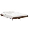 Brown Oak Bed Frame 140x190 cm - Durable Engineered Wood