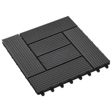 11 pcs WPC Decking Tiles 30x30 cm - Black - 1 sqm