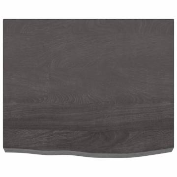 Dark Brown Bathroom Countertop - Solid Wood 60x50 cm