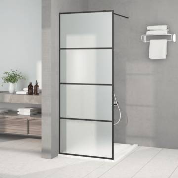 Walk-in Shower Wall Black 80x195 cm | Modern Frosted ESG Glass