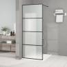 Walk-in Shower Wall Black 80x195 cm Frosted ESG Glass Colour black Size 80 x 195 cm Model frosted 