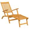 Outdoor Deck Chairs with Footrests - Solid Acacia Wood Set