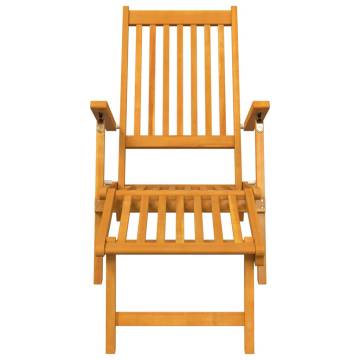 Outdoor Deck Chairs with Footrests - Solid Acacia Wood Set