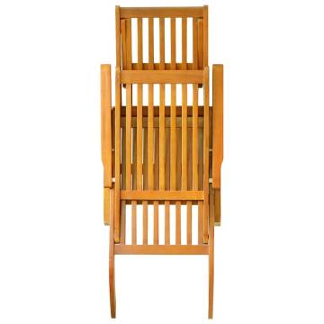 Outdoor Deck Chairs with Footrests - Solid Acacia Wood Set