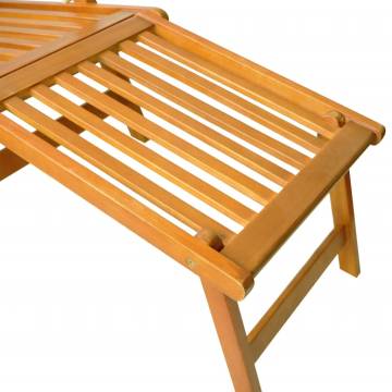 Outdoor Deck Chairs with Footrests - Solid Acacia Wood Set