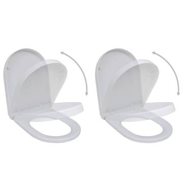 Soft Close Toilet Seats (2 pcs) - Durable Plastic White