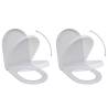 Soft Close Toilet Seats (2 pcs) - Durable Plastic White