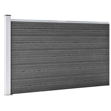 Fence Panel Set WPC 699x105 cm Black - Durable & Stylish