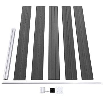 Fence Panel Set WPC 699x105 cm Black - Durable & Stylish