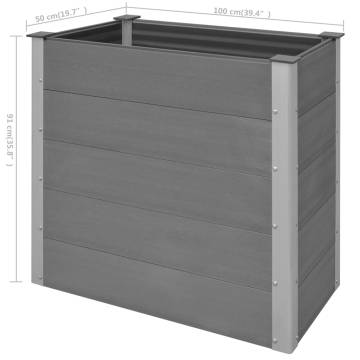 Garden Raised Bed WPC 100x50x91 cm Grey | Hipomarket UK