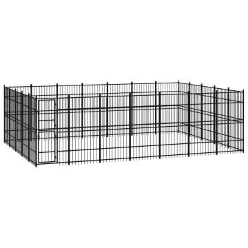 Outdoor Dog Kennel Steel - 32.26 m² for Safe Play & Exercise