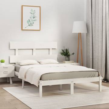 White Solid Wood Bed Frame 200x200 cm | Hipo Market