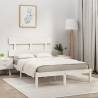 Bed Frame White Solid Wood 200x200 cm Colour white Size 200 x 200 cm 