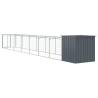 Dog House with Run - Anthracite Galvanised Steel 110x813x110 cm