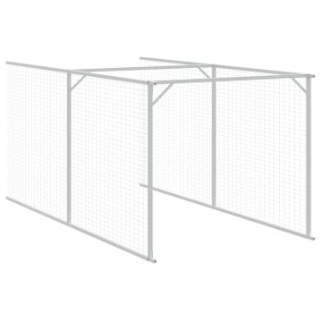 Dog House with Run - Anthracite Galvanised Steel 110x813x110 cm