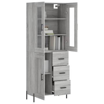 Stylish Highboard Grey Sonoma - 69.5x34x180 cm | Hipo Market