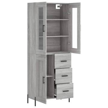 Stylish Highboard Grey Sonoma - 69.5x34x180 cm | Hipo Market