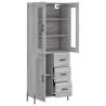 Stylish Highboard Grey Sonoma - 69.5x34x180 cm | Hipo Market