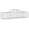 Arched Gabion Baskets - 11 pcs Galvanised Iron | HipoMarket