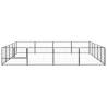 Dog Kennel Black 20 m² Steel - Durable & Secure