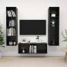 3 Piece High Gloss Black TV Cabinet Set - Stylish Storage Solution