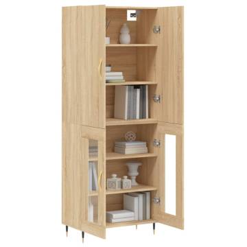 Highboard Sonoma Oak 69.5x34x180 cm | Stylish Storage Solution