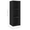 3 Piece High Gloss Black TV Cabinet Set - Stylish Storage Solution