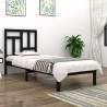 Bed Frame Black Solid Wood Pine 90x190 cm Single Colour black Size 90 x 190 cm 