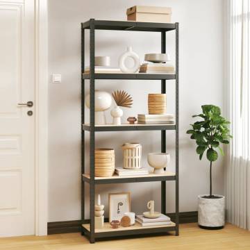 5-Layer Storage Shelf - Anthracite Steel & Engineered Wood