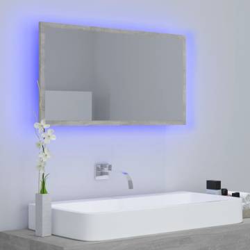 LED Bathroom Mirror Concrete Grey - Stylish & Functional