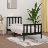 Bed Frame Black Solid Wood 100x200 cm Colour black Size 100 x 200 cm 