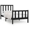 Black Solid Wood Bed Frame 100x200 cm - Durable & Stylish