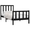 Black Solid Wood Bed Frame 100x200 cm - Durable & Stylish