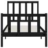 Black Solid Wood Bed Frame 100x200 cm - Durable & Stylish