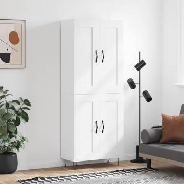 Stylish Highboard White - 69.5x34x180 cm | Hipo Market