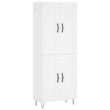 Stylish Highboard White - 69.5x34x180 cm | Hipo Market