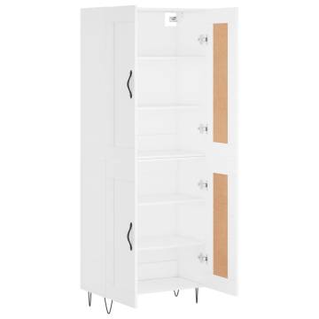 Stylish Highboard White - 69.5x34x180 cm | Hipo Market