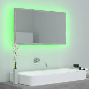 LED Bathroom Mirror Concrete Grey - Stylish & Functional