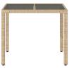 Garden Table with Glass Top Beige - 90x90 cm | HipoMarket