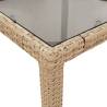 Garden Table with Glass Top Beige - 90x90 cm | HipoMarket