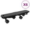 Moving Dollies with 4 Wheels 6 pcs Black Polypropylene 170 kg Quantity in Package 3 