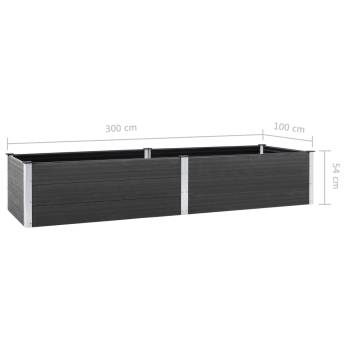 Garden Raised Bed 300x100x54 cm WPC Grey - Durable Planter