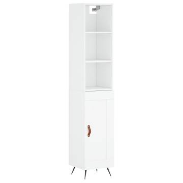 Stylish Highboard White 34.5x34x180 cm | Hipomarket