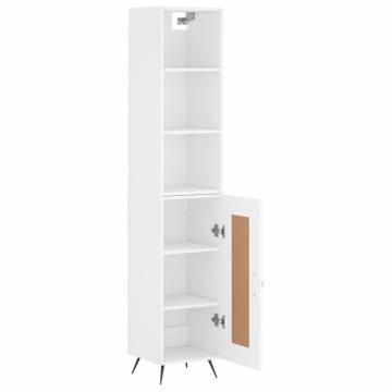 Stylish Highboard White 34.5x34x180 cm | Hipomarket