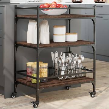 Kitchen Trolley Brown Oak 65x40x86.5 cm | Hipomarket