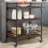 Kitchen Trolley Brown Oak 65x40x86.5 cm Engineered Wood Colour brown oak 