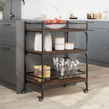 Kitchen Trolley Brown Oak 65x40x86.5 cm | Hipomarket