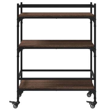 Kitchen Trolley Brown Oak 65x40x86.5 cm | Hipomarket