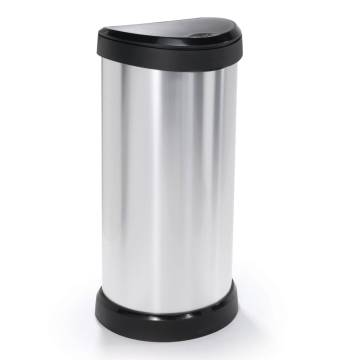 Curver Pedal Bin Deco Oval 40L Silver - Stylish & Hygienic