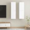 Stylish White TV Cabinets - Set of 2 | 30.5x30x110 cm